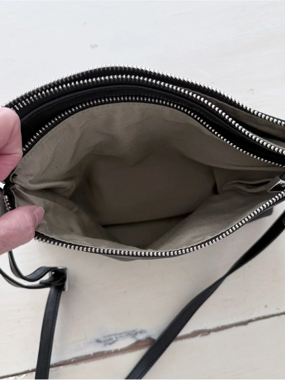 margot Black Leather Crossbody Bag with Silver Hardware